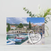 クロアチアで結婚式をした後のパーティーの招待状 招待状 (スタンド正面)