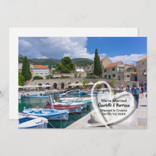 クロアチアで結婚式をした後のパーティーの招待状 招待状 (正面/裏面)