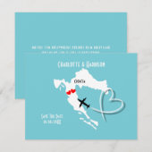 クロアチアで結婚式 ウェディング デスティネーション 保存日付 セーブザデート (正面/裏面)