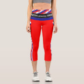 クロアチアとクロアチアの国旗ファッション、フィットネス、スポーツ カプリレギンス (正面)