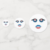 クロアチアのエンブレムと口を持つ目キスをするつき コンフェッティ (正面)