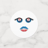 クロアチアのエンブレムと口を持つ目キスをするつき コンフェッティ (スモール正面)