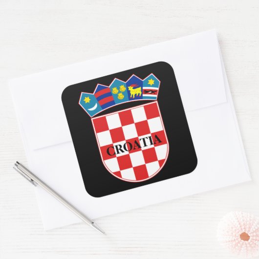 クロアチアのエンブレムシール スクエアシール (封筒)