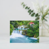 クロアチアのクルカ国立公園の滝 ポストカード (スタンド正面)