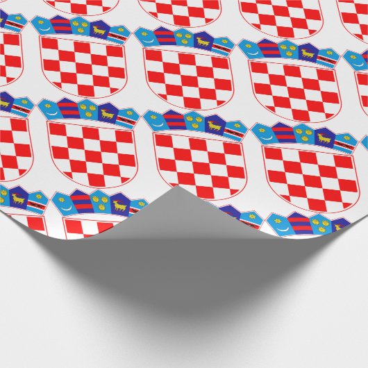 クロアチアのクロアチアの紋章、Hrvatskaの紋章付き外衣 ラッピングペーパー (角)