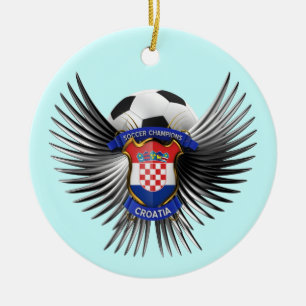 クロアチアのサッカーのチャンピオン セラミックオーナメント