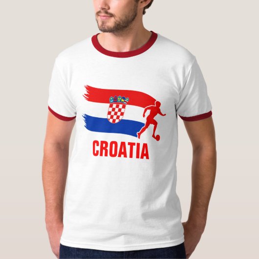 クロアチアのサッカーの旗 Tシャツ (正面)
