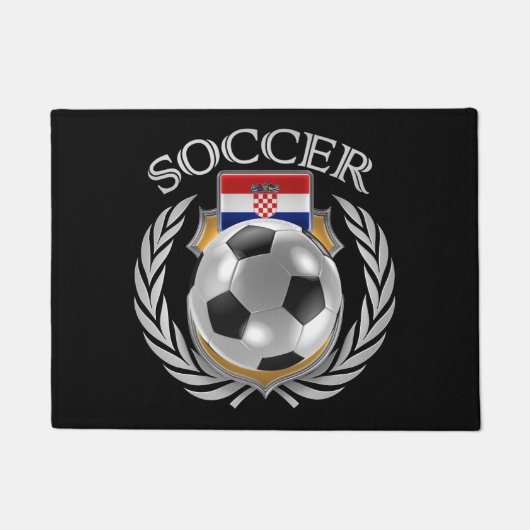 クロアチアのサッカー2016ファンのギア ドアマット (正面)