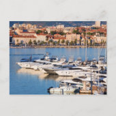 クロアチアのスプリット市が夕焼けに染まる ポストカード (正面)