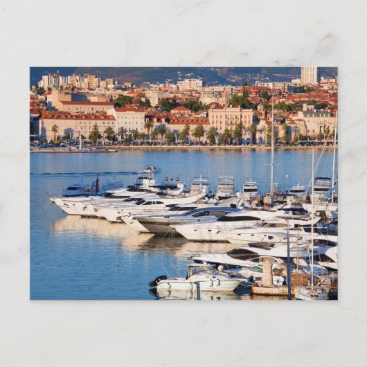 クロアチアのスプリット市の日没 ポストカード (正面)