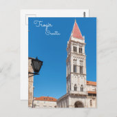 クロアチアのトロギルにある聖ローレンス大聖堂の塔 ポストカード (正面/裏面)
