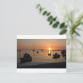 クロアチアのノバルジャの夏の夕日 ポストカード (スタンド正面)