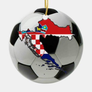 クロアチアのフットボールのサッカーのオーナメント セラミックオーナメント