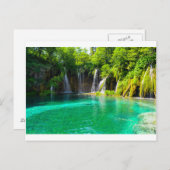 クロアチアのプリツヴィツェ国立公園の滝 ポストカード (正面/裏面)