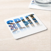 クロアチアのプロムナード文字を分割 スクエアペーパーコースター (アングル)