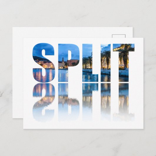クロアチアのプロムナード文字を分割 ポストカード (正面/裏面)