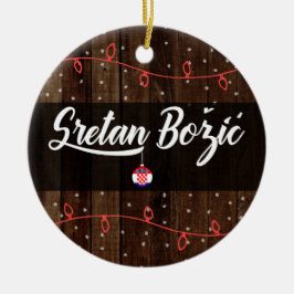 クロアチアのメリークリスマス、素朴なSretan Božić セラミックオーナメント