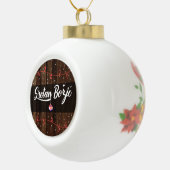 クロアチアのメリークリスマス、素朴なSretan Božić セラミックボールオーナメント (右)