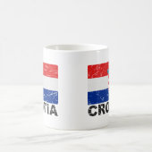 クロアチアのヴィンテージの旗 コーヒーマグカップ (中央)