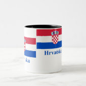 クロアチアの名前のクロアチアの旗 ツートーンマグカップ (中央)