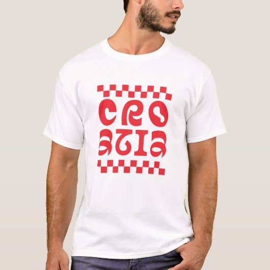 クロアチアの国ロゴデザイン Tシャツ (正面)