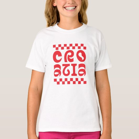 クロアチアの国ロゴデザイン Tシャツ (正面)