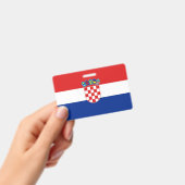 クロアチアの国旗が付いた名札 バッジ (手持ち)