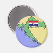 クロアチアの国旗と地図 マグネット (正面/裏面)