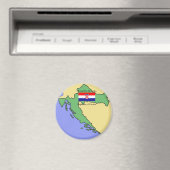 クロアチアの国旗と地図 マグネット (インサイチュ (食洗機))