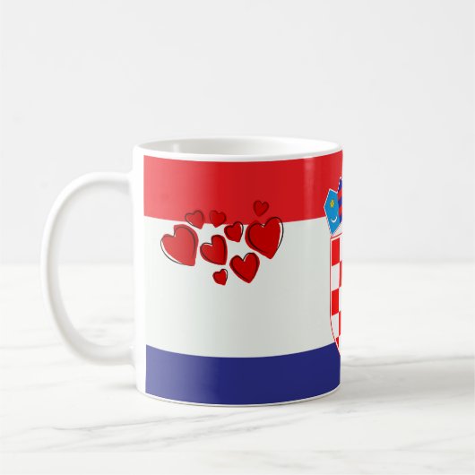 クロアチアの国旗の愛国心が強いギフト コーヒーマグカップ (左)