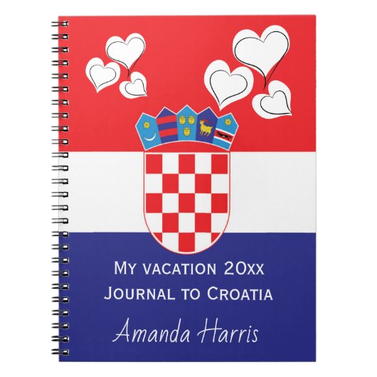 クロアチアの国旗の愛国心が強いギフト ノートブック (正面)