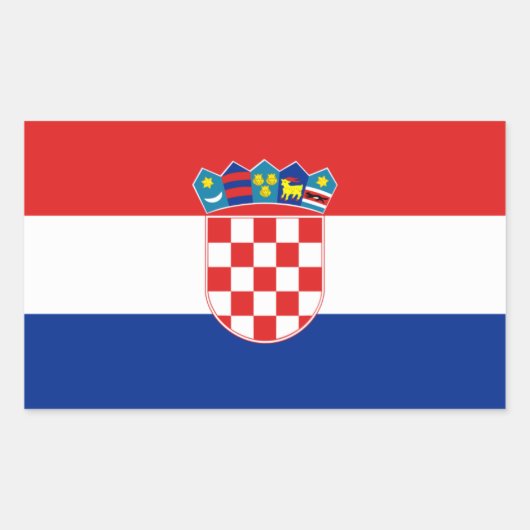 クロアチアの国旗ステッカー 長方形シール (正面)