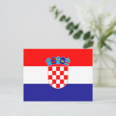 クロアチアの国旗 ポストカード (スタンド正面)