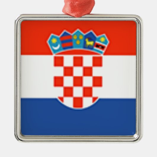 クロアチアの国旗 メタルオーナメント (正面)