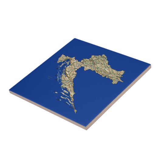 クロアチアの地図のタイル タイル (側面)