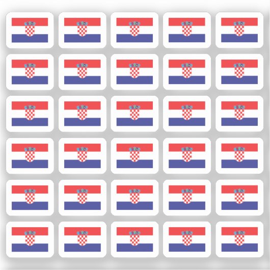 クロアチアの小さな国旗 30個 シール (正面)