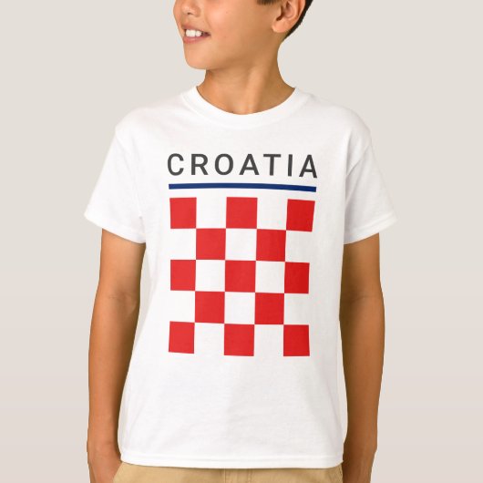 クロアチアの市松模様 Tシャツ (正面)