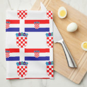 クロアチアの旗そして頂上 キッチンタオル (四つ折り)