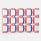 クロアチアの旗そして頂上 キッチンタオル (横)