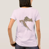 クロアチアの旗と地図のTシャツ Tシャツ (裏面)