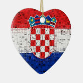 クロアチアの旗のグリッターのオーナメント セラミックオーナメント (右)