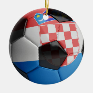 クロアチアの旗のサッカーボール セラミックオーナメント