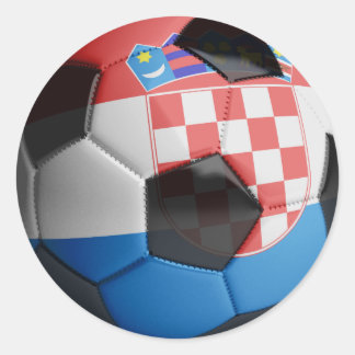 クロアチアの旗のサッカーボール ラウンドシール