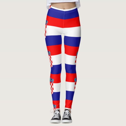 クロアチアの旗のデザインパターンレギング レギンス (正面)