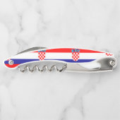 クロアチアの旗のデザインパターンワインオープナーのコルクせん抜き ソムリエナイフ (裏面)