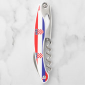 クロアチアの旗のデザインパターンワインオープナーのコルクせん抜き ソムリエナイフ (裏面)