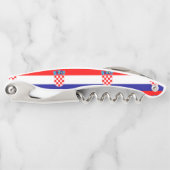 クロアチアの旗のデザインパターンワインオープナーのコルクせん抜き ソムリエナイフ (正面)