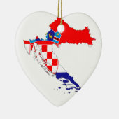 クロアチアの旗の地図 セラミックオーナメント (右)