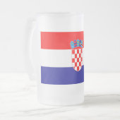 クロアチアの旗 フロストグラスビールジョッキ (正面左)