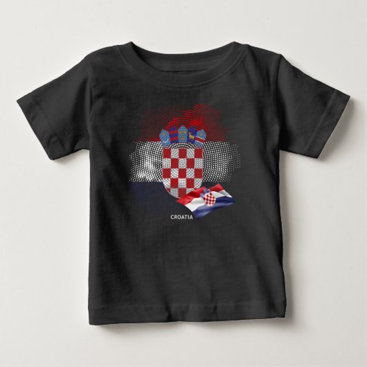 クロアチアの旗 ベビーTシャツ (正面)